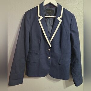 Banana Republic Textured Tipped Maritime Blue Blazer Size 10